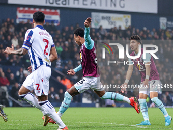 Number 23, Lucas Pires of Burnley, attempts a shot on goal during the Sky Bet Championship match between West Bromwich Albion and Burnley at...