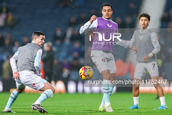 Burnley players warm up during the Sky Bet Championship match between West Bromwich Albion and Burnley at The Hawthorns in West Bromwich, on...