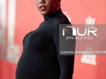 Lashana Lynch attends "The Day of the Jackal" premiere photocall at Villa Wolkonsky in Rome, Italy, on November 7, 2024. (