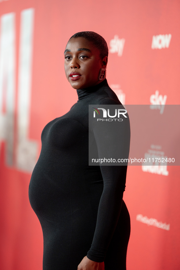 Lashana Lynch attends "The Day of the Jackal" premiere photocall at Villa Wolkonsky in Rome, Italy, on November 7, 2024. 