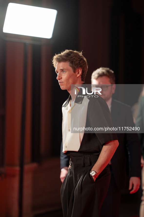 Eddie Redmayne attends "The Day of the Jackal" premiere photocall at Villa Wolkonsky in Rome, Italy, on November 7, 2024. 