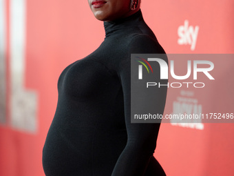 Lashana Lynch attends "The Day of the Jackal" premiere photocall at Villa Wolkonsky in Rome, Italy, on November 7, 2024. (