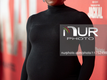 Lashana Lynch attends "The Day of the Jackal" premiere photocall at Villa Wolkonsky in Rome, Italy, on November 7, 2024. (