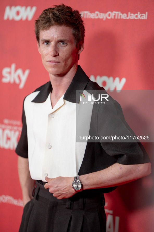 Eddie Redmayne attends "The Day of the Jackal" premiere photocall at Villa Wolkonsky in Rome, Italy, on November 7, 2024. 