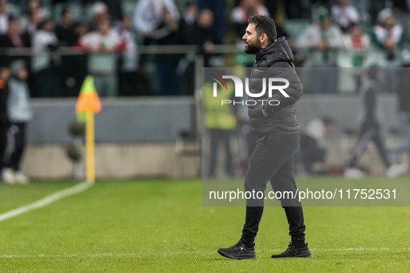 Coach Goncalo Feio  during UEFA Conference League match Legia Warsaw vs Dinamo Minsk in Warsaw Poland on 7 November 2024. 