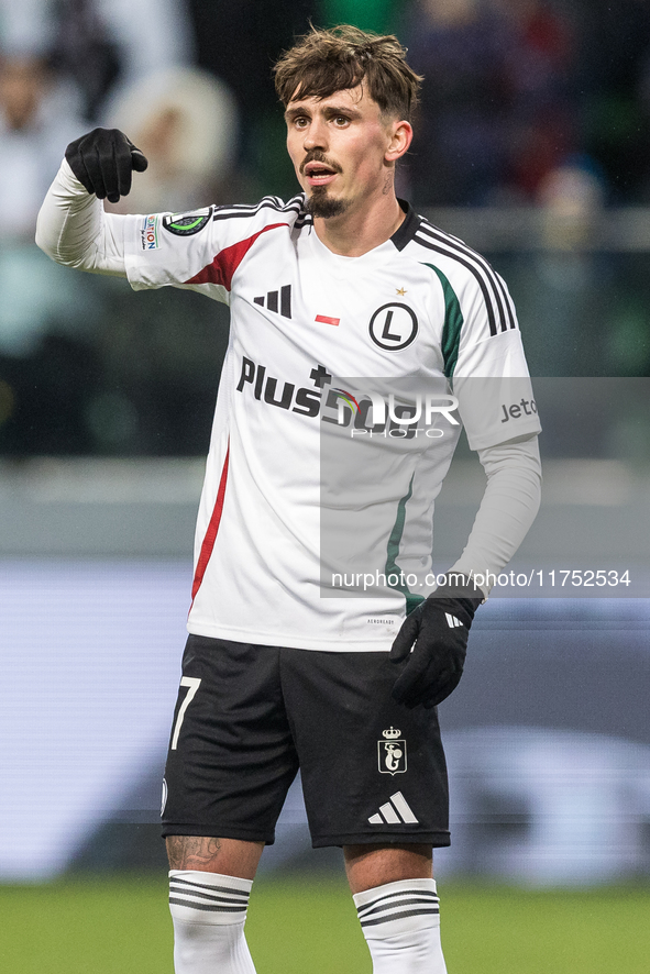 Migouel Alfarela  during UEFA Conference League match Legia Warsaw vs Dinamo Minsk in Warsaw Poland on 7 November 2024. 