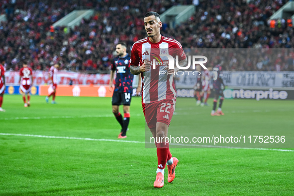 Chiquinho of Olympiacos FC plays during the Europa League, Matchday 4 match between Olympiacos FC and Rangers at Georgios Karaiskakis Stadiu...