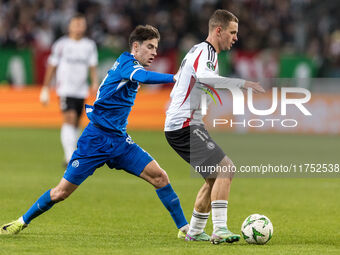 Nikita Demchenko , Kacper Chodyna  during UEFA Conference League match Legia Warsaw vs Dinamo Minsk in Warsaw Poland on 7 November 2024. (