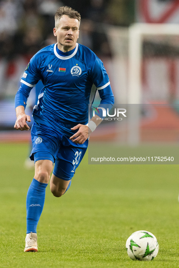 Denis Polyakov  during UEFA Conference League match Legia Warsaw vs Dinamo Minsk in Warsaw Poland on 7 November 2024. 