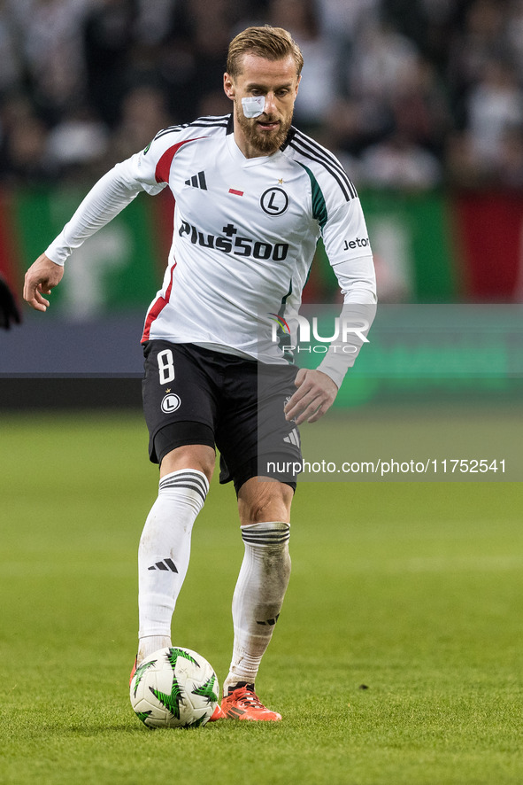 Rafal Augustyniak  during UEFA Conference League match Legia Warsaw vs Dinamo Minsk in Warsaw Poland on 7 November 2024. 