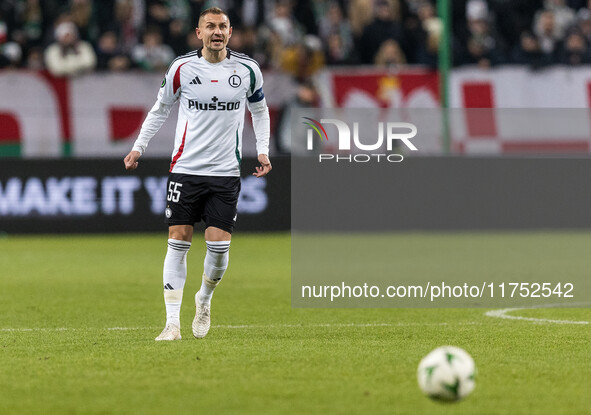 Artur Jedrzejczyk  during UEFA Conference League match Legia Warsaw vs Dinamo Minsk in Warsaw Poland on 7 November 2024. 