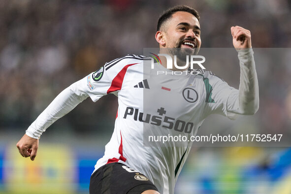 Luquinhas , goal celebration during UEFA Conference League match Legia Warsaw vs Dinamo Minsk in Warsaw Poland on 7 November 2024. 