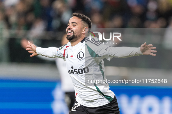 Luquinhas , goal celebration during UEFA Conference League match Legia Warsaw vs Dinamo Minsk in Warsaw Poland on 7 November 2024. 