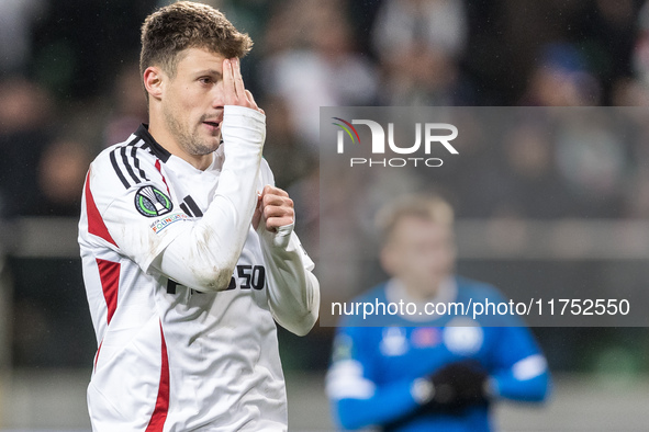 Mark Gual , celebration during UEFA Conference League match Legia Warsaw vs Dinamo Minsk in Warsaw Poland on 7 November 2024. 