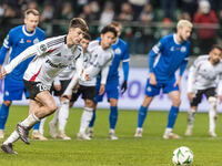 Mark Gual , penalty kick during UEFA Conference League match Legia Warsaw vs Dinamo Minsk in Warsaw Poland on 7 November 2024. (