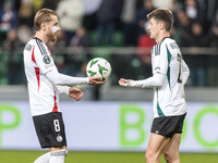 Rafal Augustyniak , Mark Gual  during UEFA Conference League match Legia Warsaw vs Dinamo Minsk in Warsaw Poland on 7 November 2024. (