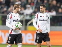 Rafal Augustyniak , Pawel Wszolek  during UEFA Conference League match Legia Warsaw vs Dinamo Minsk in Warsaw Poland on 7 November 2024. (