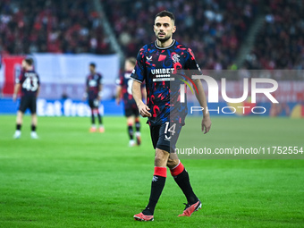 Nedim Bajrami of Rangers plays during the Europa League, Matchday 4 match between Olympiacos FC and Rangers at Georgios Karaiskakis Stadium...