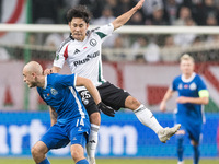 Pavel Sedko , Ryoya Morishita  during UEFA Conference League match Legia Warsaw vs Dinamo Minsk in Warsaw Poland on 7 November 2024. (