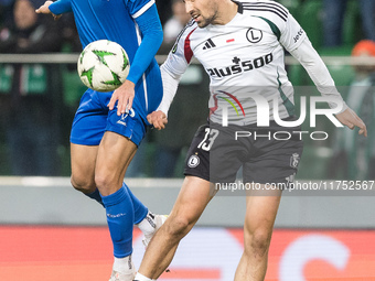 Rai Lopes , Pawel Wszolek  during UEFA Conference League match Legia Warsaw vs Dinamo Minsk in Warsaw Poland on 7 November 2024. (