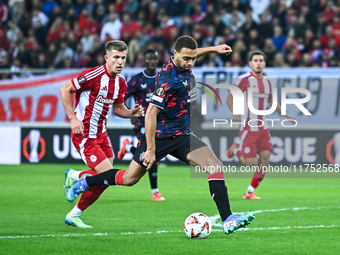 Cyriel Dessers of Rangers plays during the Europa League, Matchday 4 match between Olympiacos FC and Rangers at Georgios Karaiskakis Stadium...