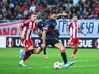 Cyriel Dessers of Rangers plays during the Europa League, Matchday 4 match between Olympiacos FC and Rangers at Georgios Karaiskakis Stadium...