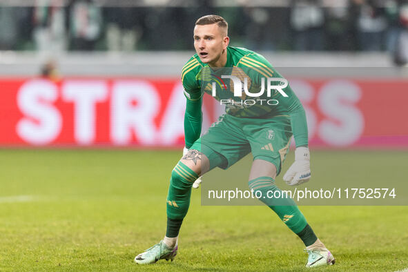 Jurgen Celhaka  during UEFA Conference League match Legia Warsaw vs Dinamo Minsk in Warsaw Poland on 7 November 2024. 