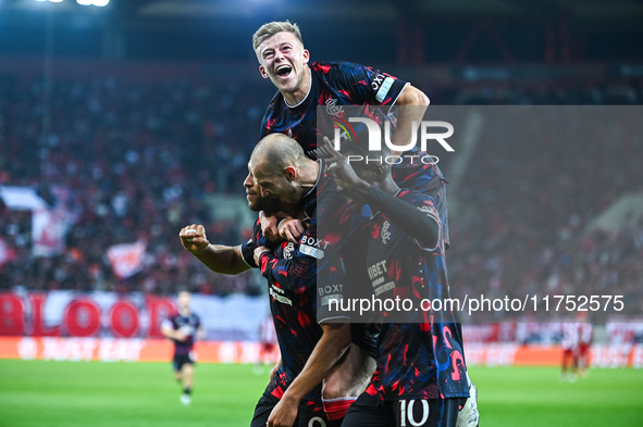 Cyriel Dessers of Rangers celebrates a goal with his teammates during the Europa League, Matchday 4 match between Olympiacos FC and Rangers...