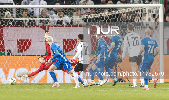 Fedor Lapoukhov , Vadim Pigas , Luquinhas , goal during UEFA Conference League match Legia Warsaw vs Dinamo Minsk in Warsaw Poland on 7 Nove...