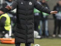 Coach Vadim Skripchenko  during UEFA Conference League match Legia Warsaw vs Dinamo Minsk in Warsaw Poland on 7 November 2024. (