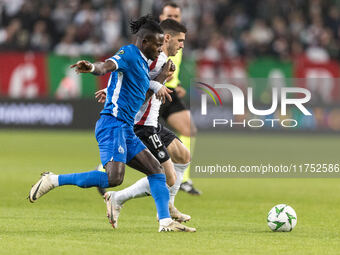 Stephen Alfred , Ruben Vinagre  during UEFA Conference League match Legia Warsaw vs Dinamo Minsk in Warsaw Poland on 7 November 2024. (