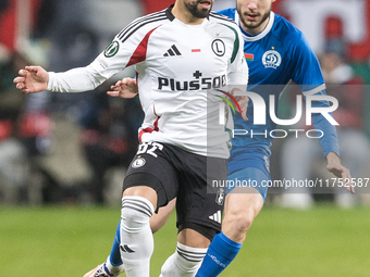 Luquinhas , Vadim Pigas  during UEFA Conference League match Legia Warsaw vs Dinamo Minsk in Warsaw Poland on 7 November 2024. (