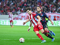 Panagiotis Retsos of Olympiacos FC plays during the Europa League, Matchday 4 match between Olympiacos FC and Rangers at Georgios Karaiskaki...