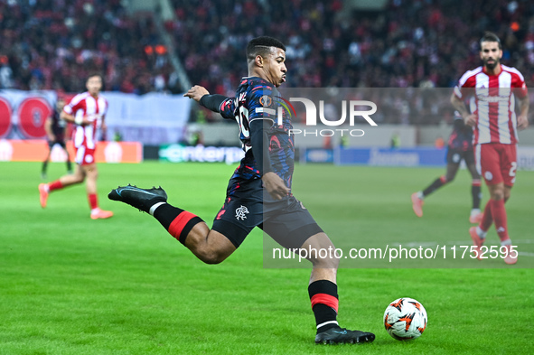 Hamza Igmane of Rangers plays during the Europa League, Matchday 4 match between Olympiacos FC and Rangers at Georgios Karaiskakis Stadium i...