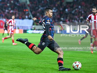 Hamza Igmane of Rangers plays during the Europa League, Matchday 4 match between Olympiacos FC and Rangers at Georgios Karaiskakis Stadium i...