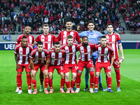 Players of Olympiacos FC participate in the Europa League, Matchday 4 match between Olympiacos FC and Rangers at Georgios Karaiskakis Stadiu...