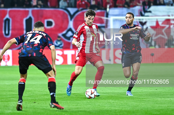 Panagiotis Retsos of Olympiacos FC plays during the Europa League, Matchday 4 match between Olympiacos FC and Rangers at Georgios Karaiskaki...