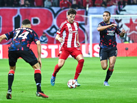 Panagiotis Retsos of Olympiacos FC plays during the Europa League, Matchday 4 match between Olympiacos FC and Rangers at Georgios Karaiskaki...