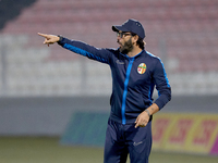 In Ta' Qali, Malta, on November 7, 2024, Stefano De Angelis, head coach of Birkirkara, reacts during the Malta 360 Sports Premier League soc...