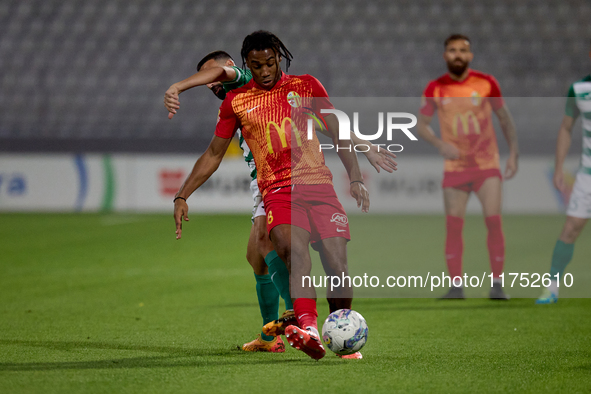 Paul Mbong of Birkirkara is in action during the Malta 360 Sports Premier League soccer match between Birkirkara and Floriana at the Nationa...