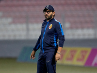 In Ta' Qali, Malta, on November 7, 2024, Stefano De Angelis, head coach of Birkirkara, gestures during the Malta 360 Sports Premier League s...