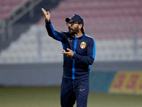 In Ta' Qali, Malta, on November 7, 2024, Stefano De Angelis, head coach of Birkirkara, reacts during the Malta 360 Sports Premier League soc...