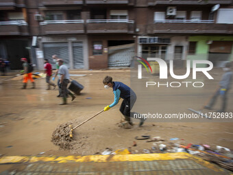 Flooding follows storm DANA in the Valencia town of Paiporta, Spain, on November 7, 2024. (