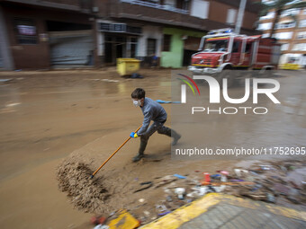 Flooding follows storm DANA in the Valencia town of Paiporta, Spain, on November 7, 2024. (