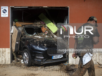 Flooding follows storm DANA in the Valencia town of Paiporta, Spain, on November 7, 2024. (