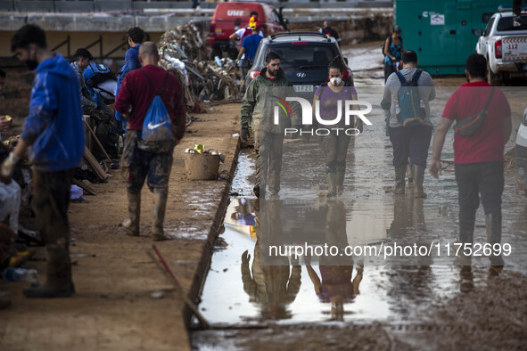 Flooding follows storm DANA in the Valencia town of Paiporta, Spain, on November 7, 2024. 