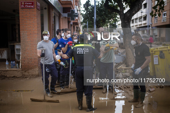 Flooding follows storm DANA in the Valencia town of Paiporta, Spain, on November 7, 2024. 