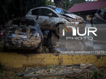 Flooding follows storm DANA in the Valencia town of Paiporta, Spain, on November 7, 2024. (