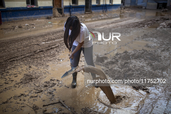 Flooding follows storm DANA in the Valencia town of Paiporta, Spain, on November 7, 2024. 