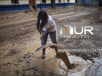 Flooding follows storm DANA in the Valencia town of Paiporta, Spain, on November 7, 2024. (